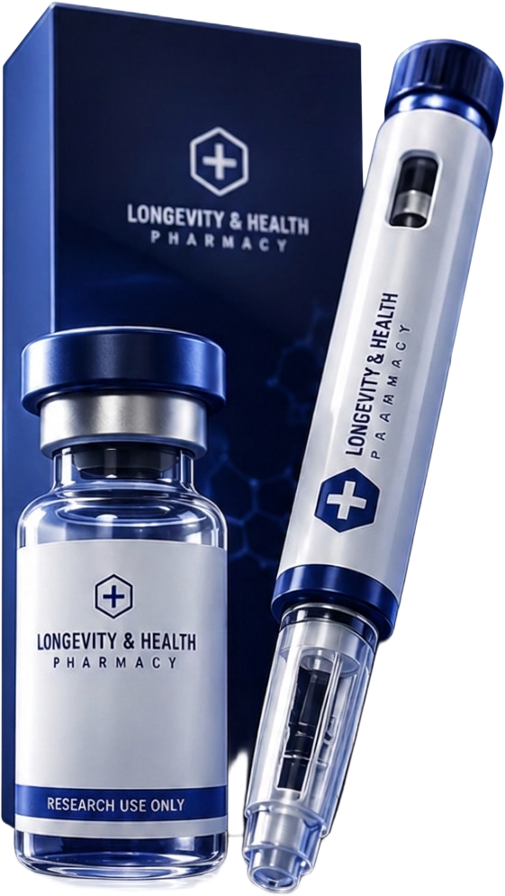 Longevity & Health Pharmacy Premium Vial, Pen und Verpackung